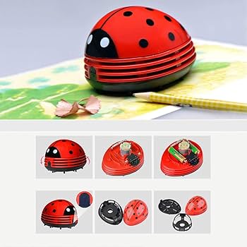 卓上クリーナー てんとう虫 卓上そうじ機 強力吸引 ミニクリーナー Amazon | Coolli 消しゴムカスクリ てんとう虫 子供 ーナー 卓上